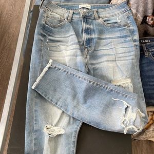 Slightly distressed jeans